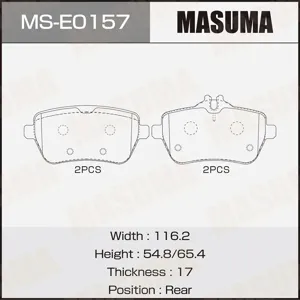 MASUMA MSE0157 Колодки торм.