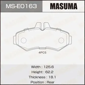 MASUMA MSE0163 Колодки торм. Mercedes G(W461) диск.задн.