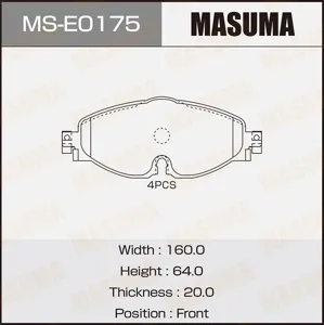 MASUMA MSE0175 Колодки торм. (дисковые)