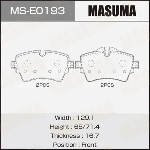 MASUMA MSE0193 Колодки торм.