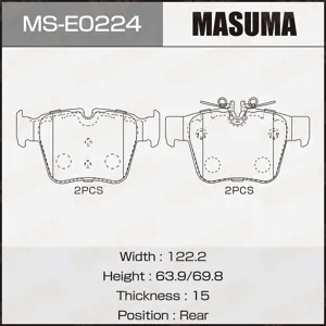 MASUMA MSE0224 Колодки торм.задние