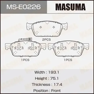 MASUMA MSE0226 Колодки торм.