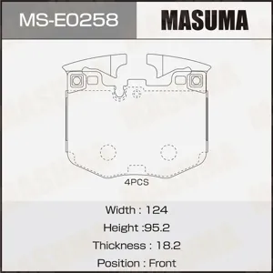 MASUMA MSE0258 Колодки торм.