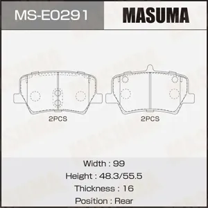 MASUMA MSE0291 Колодки торм.