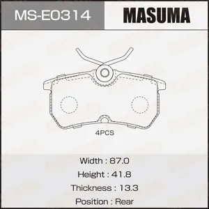 MASUMA MSE0314 Колодки торм.задние