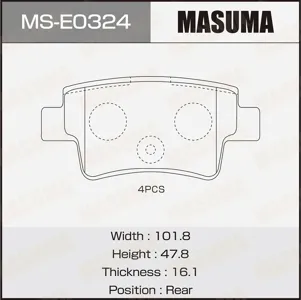 MASUMA MSE0324 Колодки торм.