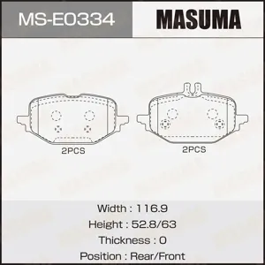 MASUMA MSE0334 Колодки торм.