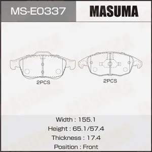 MASUMA MSE0337 Колодки торм.