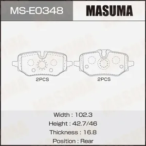 MASUMA MSE0348 Колодки торм.
