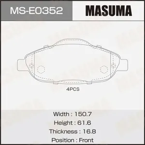 MASUMA MSE0352 Колодки торм.