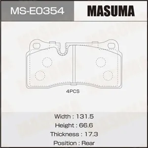 MASUMA MSE0354 Колодки торм.