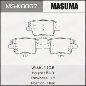 MASUMA MSK0067 Колодки торм.