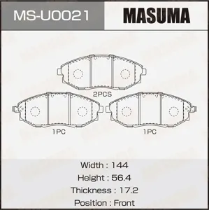 MASUMA MSU0021 Колодки торм.передние