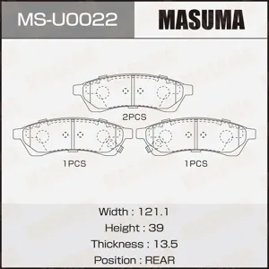 MASUMA MSU0022 Колодки торм.задние