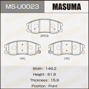 MASUMA MSU0023 Колодки торм.передние