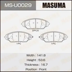 MASUMA MSU0029 Колодки торм.передние