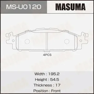 MASUMA MSU0120 Колодки торм.