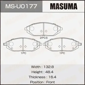 MASUMA MSU0177 Колодки торм.передние