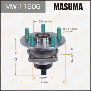 MASUMA MW11505 Подшипник ступицы   комплект задней со ступицей Toyota Avensis 1.6-2.4 03>