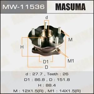MASUMA MW11536 Подшипник ступицы  комплект ицы заднего Lexus RX270RX350RX450H GGL15 4WD all 08>