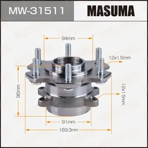 MASUMA MW31511 Ступица колеса в сборе задн