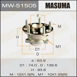 MASUMA MW51505 Подшипник ступицы   комплект задней со ступицей Honda Accord VIII 08>