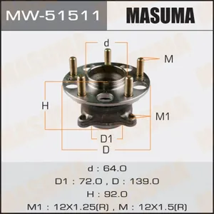 MASUMA MW51511 Ступица в сборе задняя Honda Accord LX 2013-
