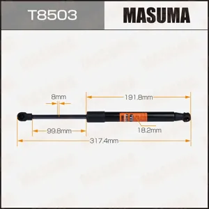 MASUMA T8503 Амортизатор крышки багажника L3174mm (140)