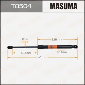 MASUMA T8504 Амортизатор L=401мм багажника