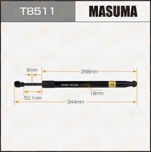 MASUMA T8511 Амортизатор крышки багажника L344mm (140)