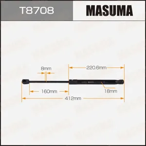 MASUMA T8708 Амортизатор капота
