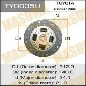 MASUMA TYD035 Диск сцепления Toyota Caldina Corolla Corona 91>