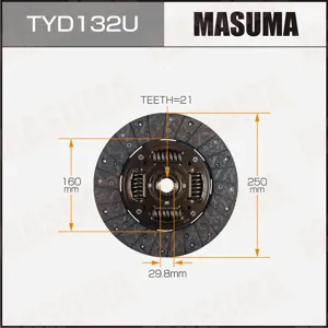 MASUMA TYD132U Диск сцепления [250 mm]