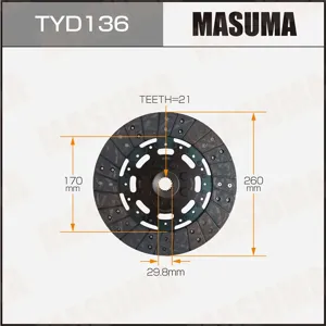 MASUMA TYD136 Диск сцепления