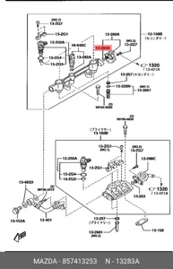 MAZDA 857413253 Кольцо уплотнительное форсунки впрыска топлива
