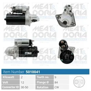 MEAT&DORIA 5010041 Стартер, 12В 2кВт