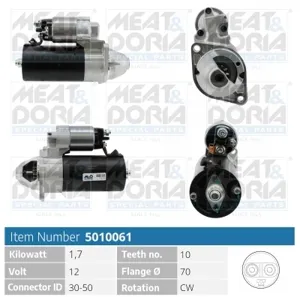 MEAT&DORIA 5010061 Стартер, 12В 1.7кВт