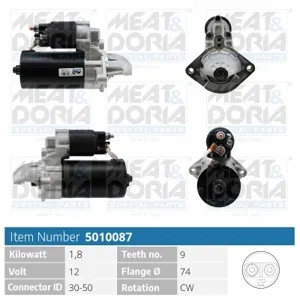 MEAT&DORIA 5010087 Стартер 12V 18kw