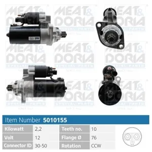 MEAT&DORIA 5010155 Стартер, 12В 2.2кВт