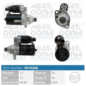 MEAT&DORIA 5010268 Стартер, 12В 1.1кВт
