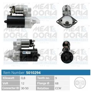 MEAT&DORIA 5010294 Стартер, 12В 0.8кВт