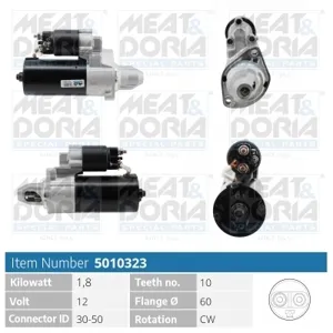 MEAT&DORIA 5010323 Стартер 12V 1,8KW