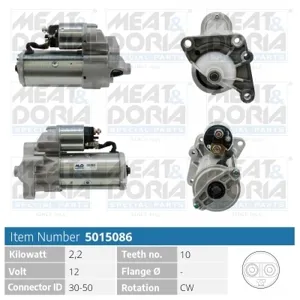 MEAT&DORIA 5015086 Стартер, 12В 2.2кВт