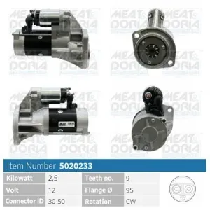 MEAT&DORIA 5020233 Стартер, 12В 2.5кВт