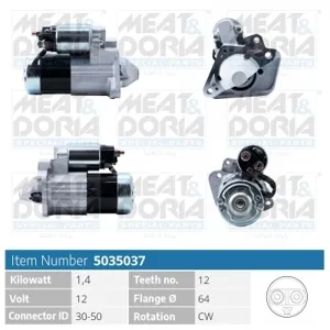 MEAT&DORIA 5035037 Стартер Renault Logan Sandero Duster 1.5DCi 1.4кВт