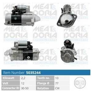 MEAT&DORIA 5035244 Стартер, 12В 2.2кВт