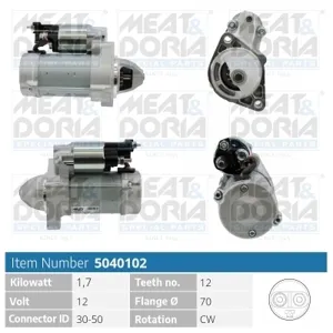 MEAT&DORIA 5040102 Стартер 12V 1 7KW Mercedes C (W204) E (C207)