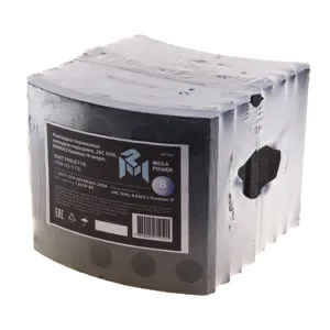 MEGAPOWER 35033173 Накладка тормозной колодки Jac N90 Kamaz Компас-9 передние сверл.к-т 8шт.с заклепками