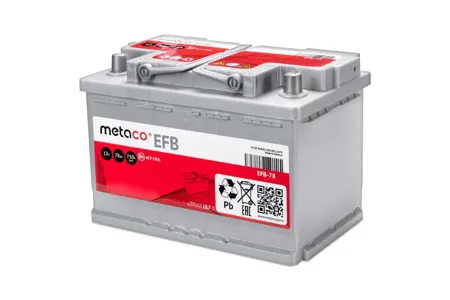 METACO EFB78 Аккумулятор METACO EFB 78АЧ 750А 278х175х190 (R) (обр. полярнось)