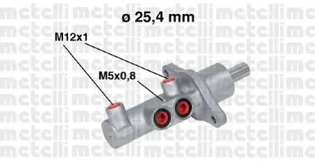 METELLI 050543 Главный тормозной цилиндр (25,4 mm)